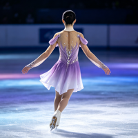Robe de patinage artistique dégradé blanc lavande, épaules dénudées, ornée de strass, pour compétition, pour filles et femmes