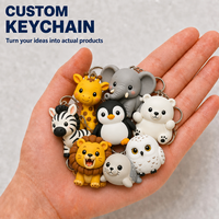 Llavero de PVC 2D Ecológico OEM, Adorable Oso Blanco con Logotipo Personalizado para Niñas y Mujeres, Regalo para Bolsos de Viaje