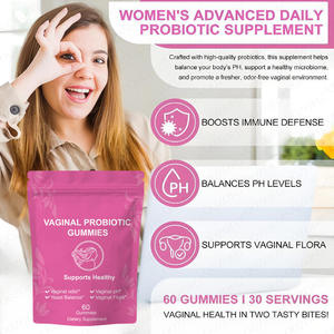 Вагинальные пробиотики для женского здоровья, веганские органические жевательные конфеты, контроль запаха, баланс рН и грибков, 60 жевательных конфет, клюква, кора вяза черешневого. - Product Image 4