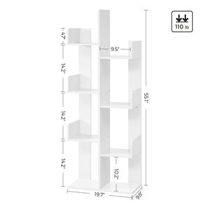 Libreria Moderna a Forma di Albero con 13 Ripiani Angoli Arrotondati 9.8P X 33.9L X 55.1A Bianca Arredamento per <span class=keywords><strong>Soggiorno</strong></span> - Product Image 6