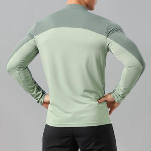 Hommes Casual Sweatshirts Manches Longues 1/4 Zip Élastique Chaud Polaire Chemise Muscle Fit Outdoor Gym T Shirt - Product Image 5
