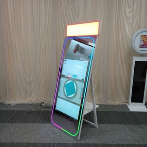 Interactive Full Metal 360 Instant <b>Print</b> Photo Booth Touch Screen LED Ambient Light Party Supporting SLR Smartphones <b>Camera</b> - Product Image 4