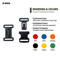 Boucle de fixation en plastique personnalisée 10 mm à dégagement rapide pour sangle, sac à dos, collier pour animal de compagnie, accessoires de lanière