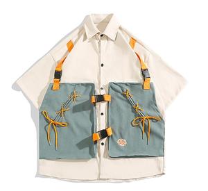 <span class=keywords><strong>Camicia</strong></span> estiva Casual da lavoro per adolescenti, <span class=keywords><strong>camicia</strong></span> aderente da uomo in <span class=keywords><strong>stile</strong></span> <span class=keywords><strong>giapponese</strong></span> a maniche corte - Product Image 3