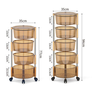 Support de rangement en plastique rotatif, organisateur de cuisine à plusieurs niveaux, réglable, pour Fruits et légumes, articles divers - Product Image 1