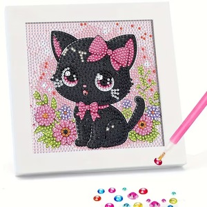 Kit Pittura Diamante Fai-da-Te per Bambini, <span class=keywords><strong>Girasole</strong></span>, Adesivi Artistici Cartoon, 17x17, Quadro Decorativo in Acrilico, Forma Quadrata Senza Cornice - Product Image 1