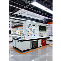 Meubles de laboratoire modernes en acier inoxydable TMOON, personnalisables, résistants à la corrosion, plan de travail en phénolique, atelier commercial