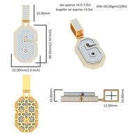 Argent Laiton Personnalisé Lettre Pendentif Mode Style Moissanite CZ Plaqué Or CAD Prix Usine Pour Hommes Dame
