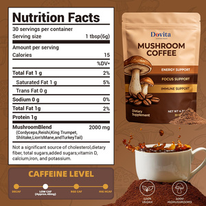 Mélange de café aux champignons Halal OEM fabriqué aux États-Unis, certifié GMP, avec Crinière de lion, Reishi, Cordyceps, Queue de dinde et Nootropiques - Product Image 2