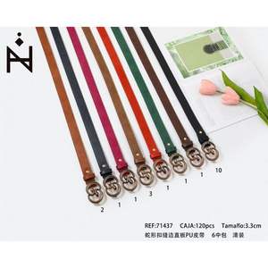 Cinturón de cinta de PU recta con costura serpentina de 2.8 cm para bodas - Product Image 3