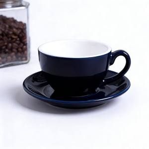 Tazza da <span class=keywords><strong>Caffè</strong></span> in Gres Colorata con Logo Personalizzato 75 150 220 350 ml per Tè Latte Espresso Cappuccino con Piattino - Product Image 4
