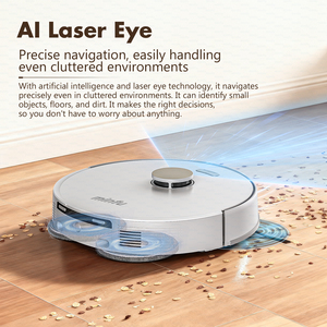 หุ่นยนต์ทำความสะอาดอัตโนมัติอเนกประสงค์ EU All in One พร้อมระบบ Lidar Laser Wifi กวาดถูพื้นแบบเปียกและแห้ง ดูดฝุ่น สำหรับใช้ในครัวเรือน - Product Image 4