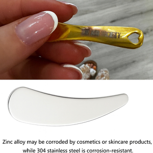 Logo inciso spatola cosmetica con 304 in acciaio inox 6.5cm trucco cucchiaio cosmetico per il viso cucchiaio per gli occhi crema - Product Image 5