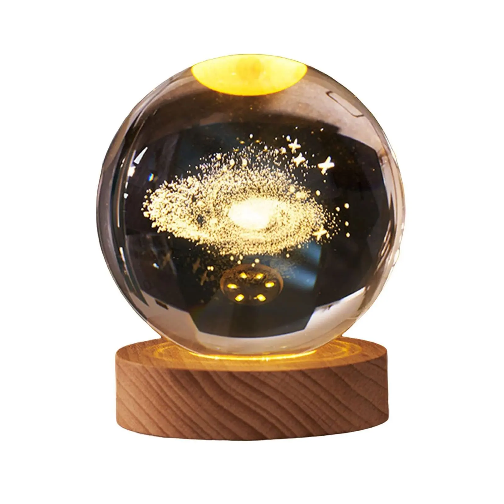 Logo Base Pwersonalize lampada notturna a sfera di cristallo da USBBT sistema solare con legno 3D LED vetro camera da letto piccolo AC