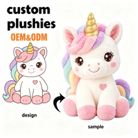 Jouet pour chat personnalisé, design personnalisé, peluche licorne douce, poupée en peluche avec accessoires, peluches personnalisées pour cadeau promotionnel