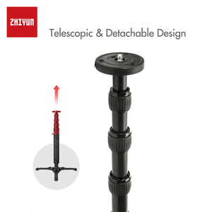 Trípode de monopié telescópico de extensión oficial <span class=keywords><strong>ZHIYUN</strong></span> para grúa 2 estabilizador de cardán de mano con accesorios de tornillo de montaje de 1/4" - Product Image 4