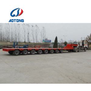 Semi-<span class=keywords><strong>remorque</strong></span> à 8 essieux à bas chargeur avec échelle hydraulique - Product Image 5