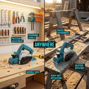 Raboteuse électrique portative multifonctionnelle légère professionnelle pour le travail du bois - Product Image 6