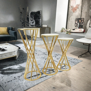 Meubles de mariage, support de présentation de fleurs en acier inoxydable doré moderne de luxe, modèle FS001, intérieur/extérieur pour événements - Product Image 2