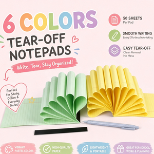 Diari a <span class=keywords><strong>Fogli</strong></span> Staccabili in 6 Colori, 50 <span class=keywords><strong>Fogli</strong></span>, Rilegatura Termica, Copertina Rigida, Colori Pastello Tenui, Scrittura Fluida, per Scuola, Ufficio, Studio - Product Image 6