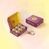 Vente en gros Écologique Rose Coloré à emporter Mochi Donut Slide Box Gâteau Sushi Crêpe Chocolat Traiteur Brownie Boîte d'emballage en papier