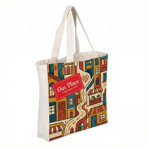 Sac en toile de coton vierge réutilisable <span class=keywords><strong>et</strong></span> écologique avec soufflet <span class=keywords><strong>et</strong></span> base, faible MOQ, logo personnalisé, sacs de courses en coton - Product Image 4
