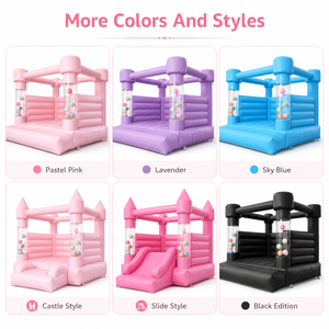 Château gonflable rose personnalisé pour événements commerciaux, location de château gonflable pour fêtes d'anniversaire d'enfants, événements en plein air - Product Image 3