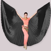 Ailes d'Isis dorées pour costume de danse orientale, cape argentée pour spectacles sur scène, bal d'Halloween, en polyester, taille élastique, sans manches