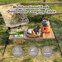 Table pliante en bois multifonctionnelle pour le camping, le jardin et l'extérieur, détachable, moderne, KingGear, mobilier d'extérieur portable pour barbecue