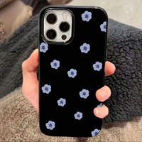 Coque Souple en Silicone Bleu Jasmin Premium pour iPhone 16 15 14 13 12 11 Pro Max, Étui de Protection Anti-Chute pour Filles