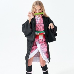Disfraz de Halloween de samurái japonés de anime para niños, conjunto de chaqueta <span class=keywords><strong>Haori</strong></span>, uniforme, pantalones Kimono, cinturón, disfraz para fiesta de cosplay - Product Image 2
