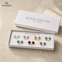Caja de Empaque Personalizada para 7 Pares de Aretes, Estuche Rígido de Papel para Exhibición de Joyería con Tarjeta Impresa Incluida, Venta al Por Mayor