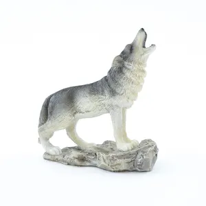 Özel reçine hayvan kurt minyatür heykelcik