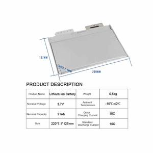 Micropast 3.7V 10C 21ah ชาร์จได้แบตเตอรี่ลิเธียมไอออนลิเมอร์ลิเธียมไอออน Lipo กระเป๋าเซลล์สำหรับจักรยานสกู๊ตเตอร์กำลังสูง - Product Image 2