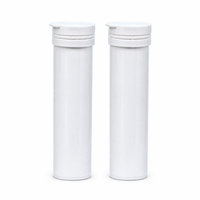 Tube de comprimés effervescents de qualité supérieure avec couvercle à clapet, déshydratant inclus, flacon cylindrique pour compléments alimentaires OEM ODM ISO
