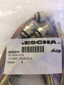 Plc 1 X Pk of 5 <strong>Escha</strong> 8028074 Ec-fsd8-0,5/16 M12 Flan Connector Unused for Warranty Product - Product Image 2