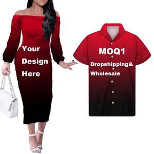 فستان ساموا أمريكي بولينيزي مخصص أنيق للنساء غير رسمي وشم بلوميريا فستان سهرة قبلي + قميص - Product Image 4