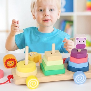 Planche d'appariement de formes pour enfants, blocs d'empilage <span class=keywords><strong>en</strong></span> <span class=keywords><strong>bois</strong></span> populaires, trieur d'animaux pour enfants, empileur - Product Image 3