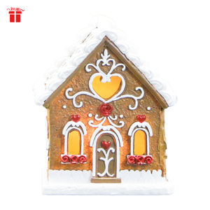 <span class=keywords><strong>Casa</strong></span> in resina con decorazioni a forma <span class=keywords><strong>di</strong></span> <span class=keywords><strong>cuore</strong></span> e luci a LED per san valentino e scultura <span class=keywords><strong>di</strong></span> natale decorazioni natalizie - Product Image 1