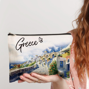 Sacs de maquillage grèce, 1 pièce, sac de maquillage personnalisé, pochette cosmétique de <span class=keywords><strong>voyage</strong></span>, cadeau de fête d'enterrement de vie de jeune fille - Product Image 6