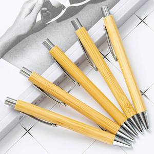Bolígrafos de Bambú Ecológicos Promocionales al por Mayor, Precio Económico, Logotipo Personalizado, Bolígrafos con Punta de Bola para Firmas - Product Image 2