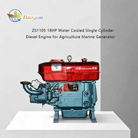 Moteur diesel monocylindre à injection directe refroidi par eau, 4 temps, modèle ZS1105, démarrage au kick, faible consommation de carburant