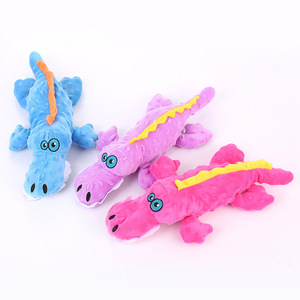 Jouets à mâcher en peluche sonores pour chiens, en velours écologique, en forme d'alligator mignon, pour usage intérieur/extérieur, vente en gros pour fabricants - Product Image 4