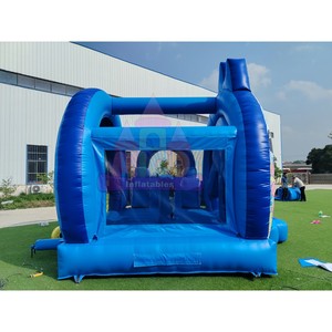 Château gonflable à thème bleu avec toboggan, motif corail de dessin animé, combo de saut <span class=keywords><strong>pour</strong></span> enfants, <span class=keywords><strong>location</strong></span> commerciale extérieure <span class=keywords><strong>pour</strong></span> fêtes - Product Image 3