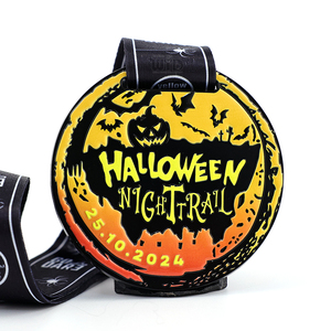 Medaglia Personalizzata in Lega di Zinco per Trail Running Notturno di Halloween, Premio Sportivo Personalizzato, Medaglia Commemorativa a Tema <span class=keywords><strong>Giorno</strong></span> dei Morti - Product Image 1