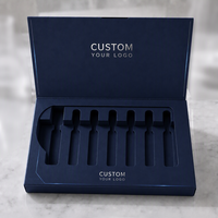 Boîtes carrées en papier personnalisées pour flacons avec insert en mousse EVA, impression intégrale, emballage de produits, kit d'affichage de samples pour la vente au détail, faible MOQ