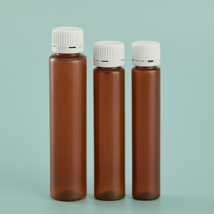 Venta al por mayor 30ml 50ml PET plástico ámbar de plástico transparente jarabe para la tos medicina botella farmacéutica Oral líquido botella con tapón de rosca - Product Image 1