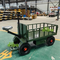 Carro de Carga Eléctrico Reforzado Todoterreno con 4 Ruedas, Estructura de Acero, Certificado CE, Plataforma Plana, OEM 800W, Plegable