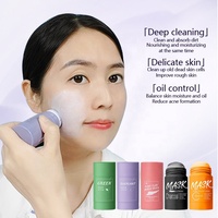 Masque en stick d'argile végétal à l'aloe vera et au thé vert, format échantillon, marque privée OEM, purifiant les pores, régulateur de sébum, éclaircissant, détoxifiant, baume de boue végétalien