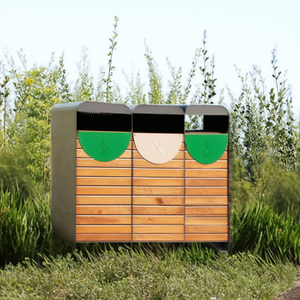 Papelera de Reciclaje Castao 3x80 L 400M-3R Metal Verde Punto Verde - Product Image 3